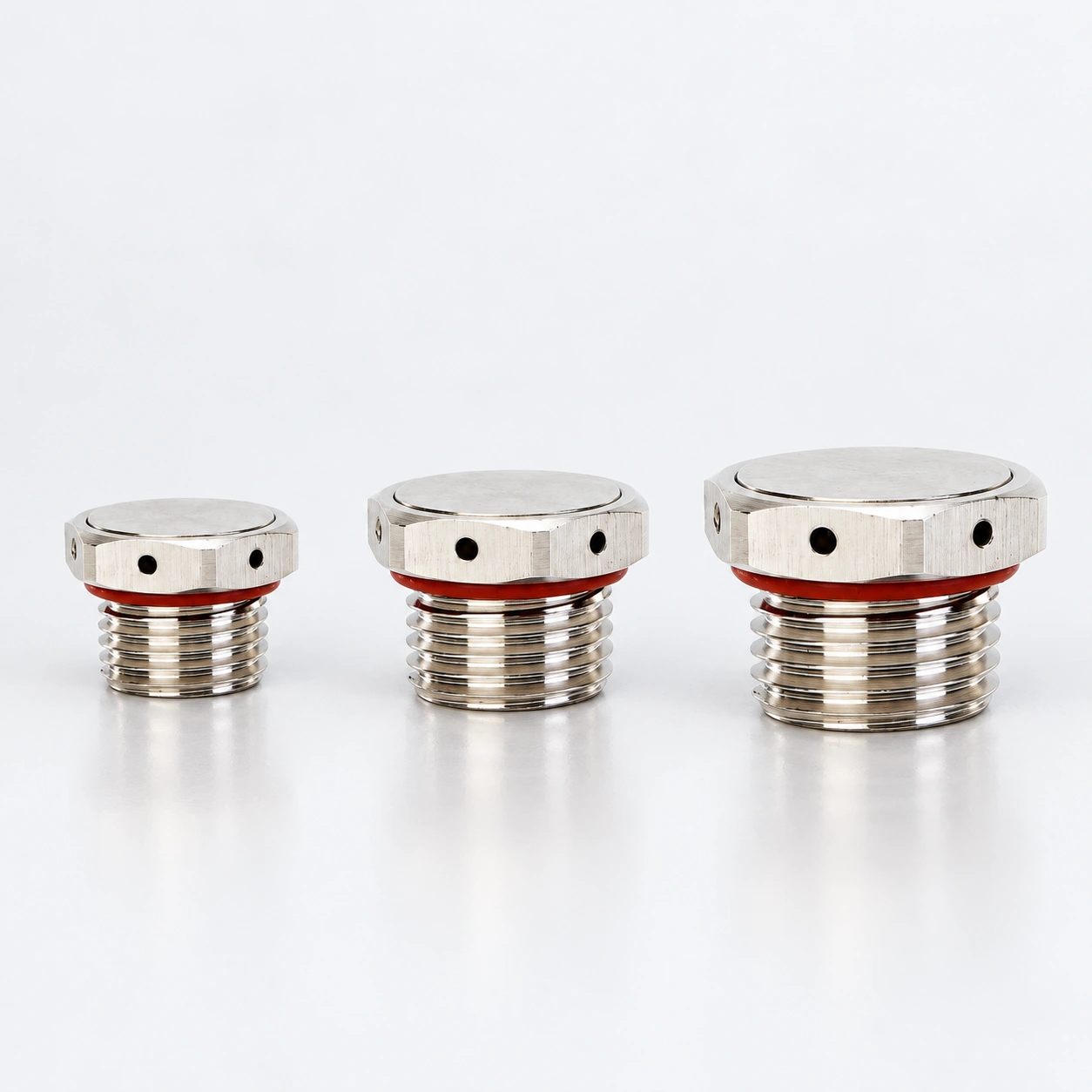 Flat Hex Nickel-Plated Brass Breathable Vent Plugs