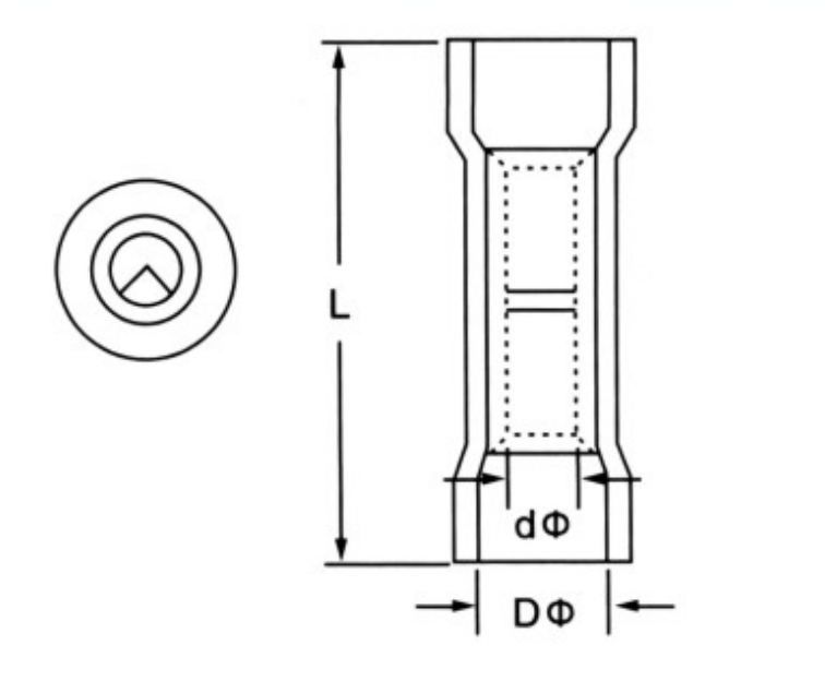 BNY/BNYF Nylon Middle Connector (Long Type) dimension drawing
