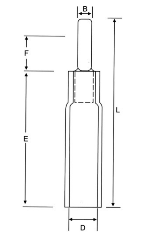 DBH Heat Shrinkable Blade Terminals dimension drawing