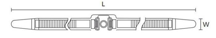 DCT Dual Clamp Cable Ties dimension drawing