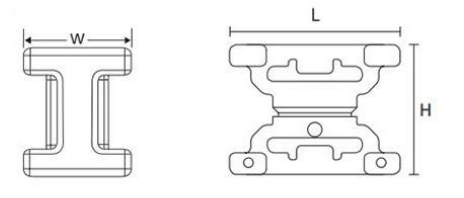 DSWS4 Dual Swivel Saddle Spacers dimension drawing