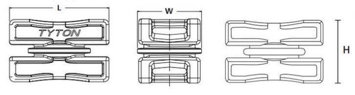 DSWS5 Dual Swivel Saddle Spacers dimension drawing
