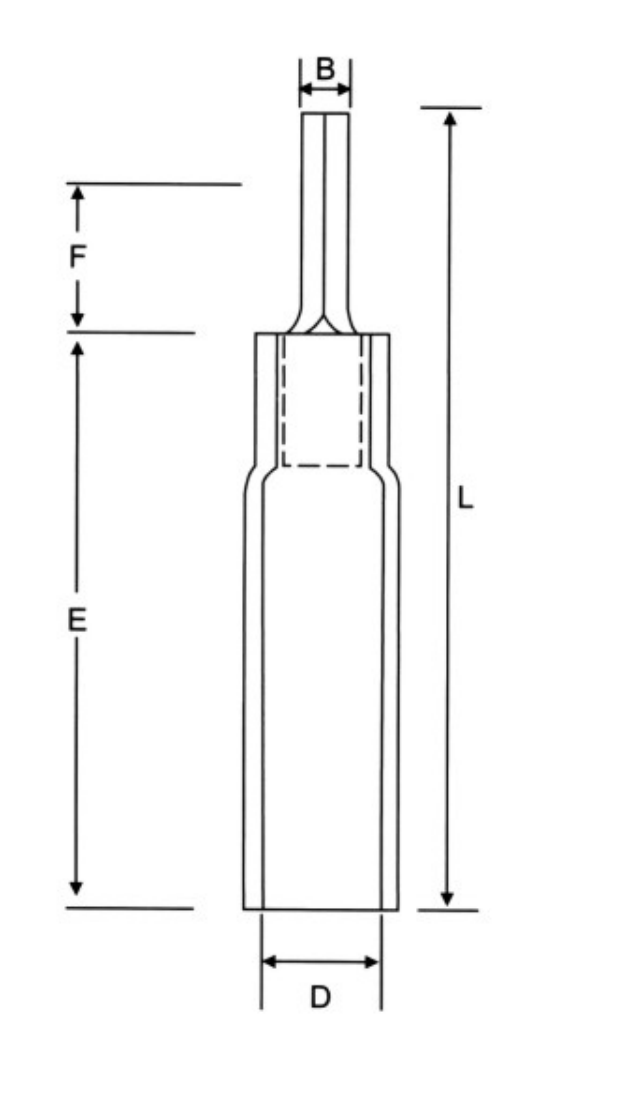 DTH Heat Shrinkable Pin Terminals dimension drawing