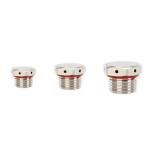 Flat Hex Nickel-Plated Brass Breathable Vent Plugs product image