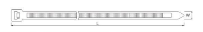 HSS-126 Extra Heavy Duty Cable Ties dimension drawing