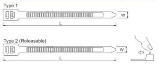 HSS-126 Lashing Cable Ties dimension drawing