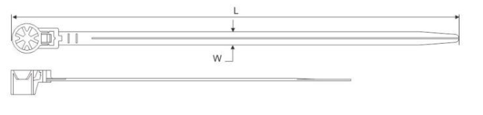 HSS-165MCHT Mountable Car Head Cable Tie dimension drawing
