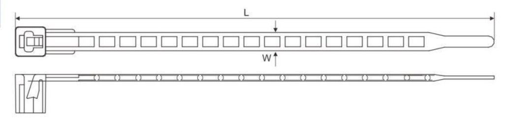 HSS-300 Ladder Type Cable Tie dimension drawing