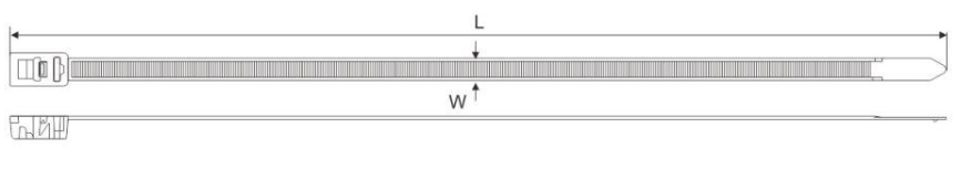 HSS-750 Releasable Mountable Cable Tie dimension drawing