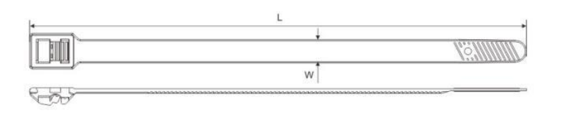 HSS-DDLT Multiple Locking Cable Ties dimension drawing