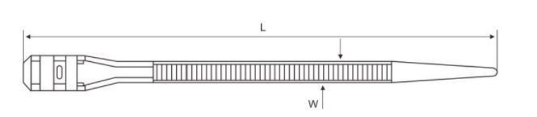 HSS-DL Double Locking Cable Ties dimension drawing