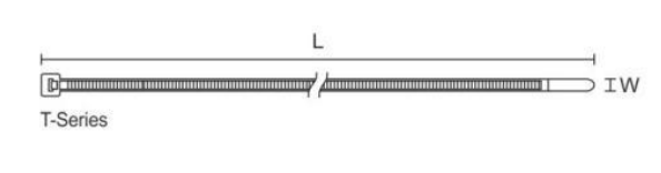 HSS HRR/HRW Heat Stabilized Cable Ties dimension drawing