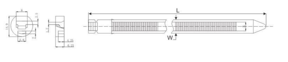 HSS-IT Round Head Mountable Cable Ties dimension drawing