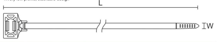 HSS Movable Weld Stud Fixing Cable Tie dimension drawing