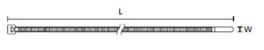 HSS PA11 Cable Ties dimension drawing