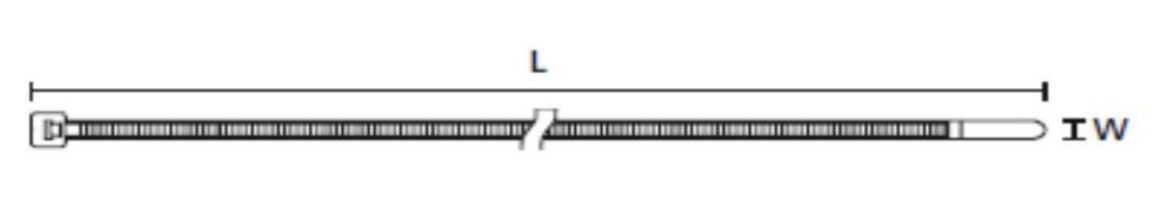 HSS PA46 Cable Ties dimension drawing