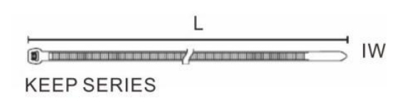 HSS PEEK Cable Ties dimension drawing