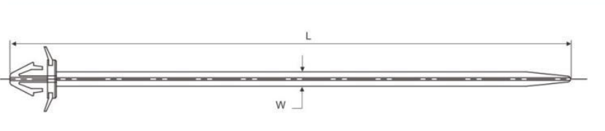 HSS-PTA Push Mount Ties dimension drawing