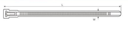 HSS-RT Releasable Cable Ties dimension drawing