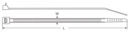HSS-RTI Releasable Lashing Cable Ties dimension drawing