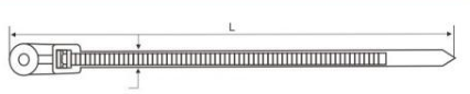 HSS-SM Screw Mountable Cable Ties dimension drawing