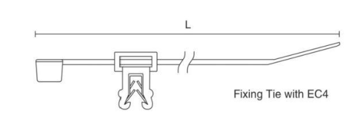 HSS Two Piece Edge Fixing Cable Ties dimension drawing