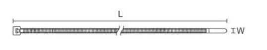HSS V-0 Cable Ties dimension drawing