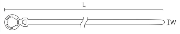 HSS Weld Stud Fixing Cable Ties dimension drawing