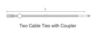HSS/XGS Parallel Separation Cable Ties dimension drawing