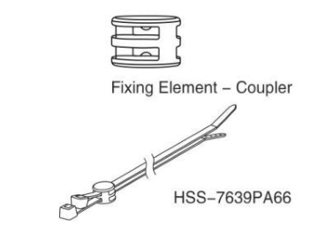 HSS/XGS Parallel Separation Cable Ties dimension drawing