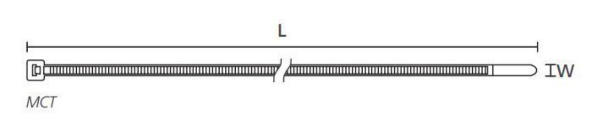MCT/MCTS Detectable Cable Ties dimension drawing