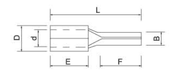 PTNB Series Copper Pin Terminal dimension drawing