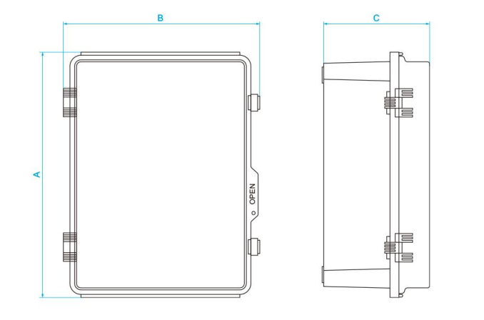 SK-K2 Stainless Steel Buckle Waterproof Box Series dimension drawing