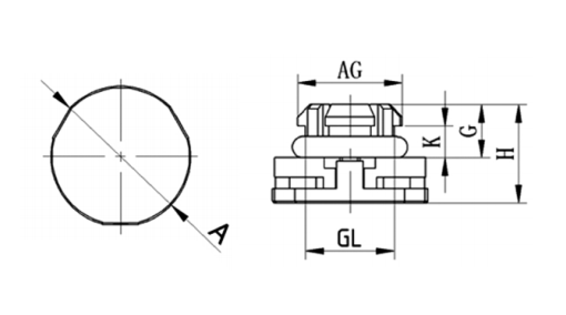 Snap-on Waterproof Breathable Valve dimension drawing