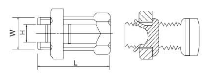 T/J Series Copper Bolt Clamp dimension drawing
