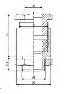 TJ Clamping Marine Cable Gland dimension drawing