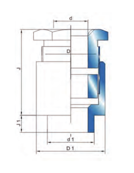 TJ Marine Cable Gland dimension drawing