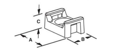 TM-TF Tefzel Cable Tie Mounts dimension drawing
