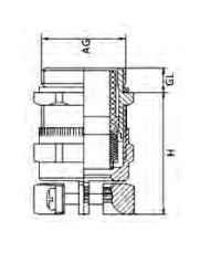 VO-DL Double-Locked Brass Cable Glands dimension drawing