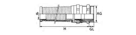 VO-FL Flexible Metal Cable Glands dimension drawing