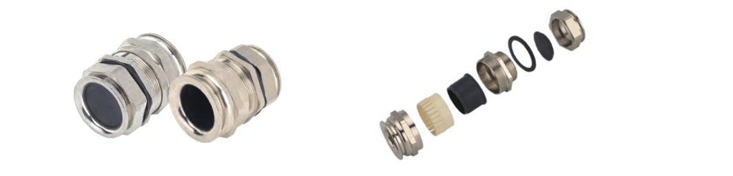 VO-M-LBK Double Bell-Shaped Metal Cable Glands dimension drawing