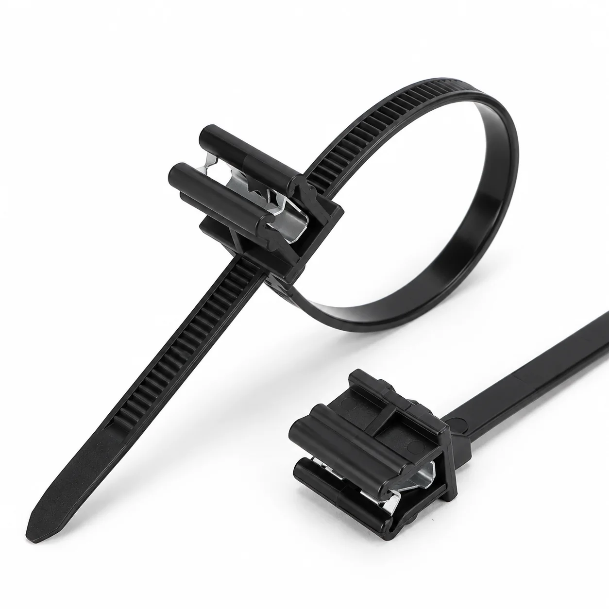 126-00225 One-Piece Edge-Mount Cable Tie, Outside Serrated