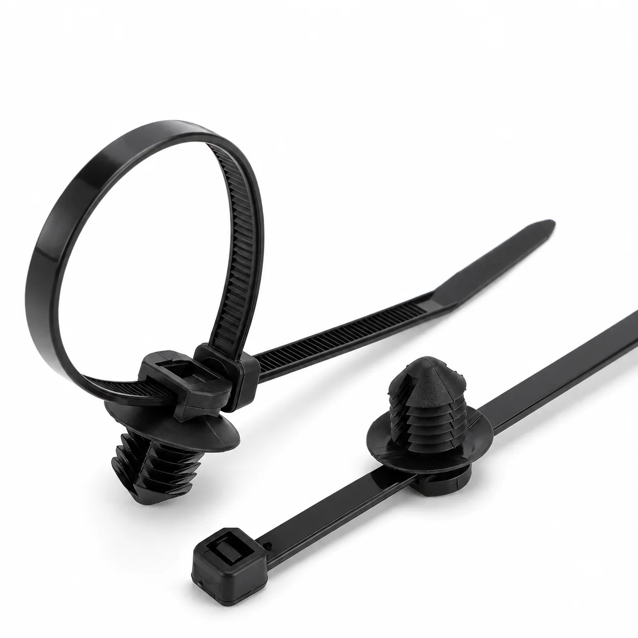 156-00619 Round Hole Push-Mount Cable Tie with Disc