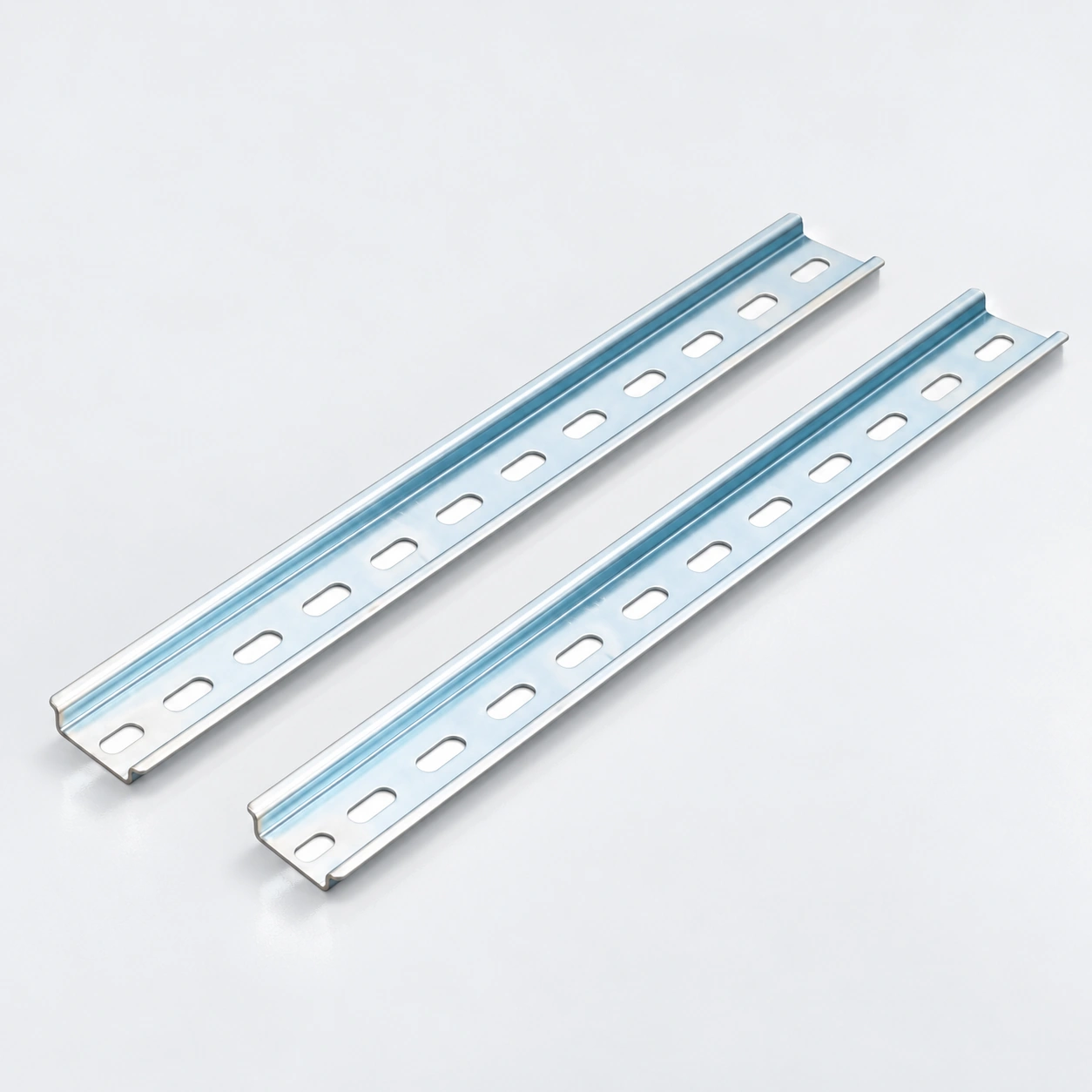 35 × 7.5 mm Rail DIN en acier bleu-blanc