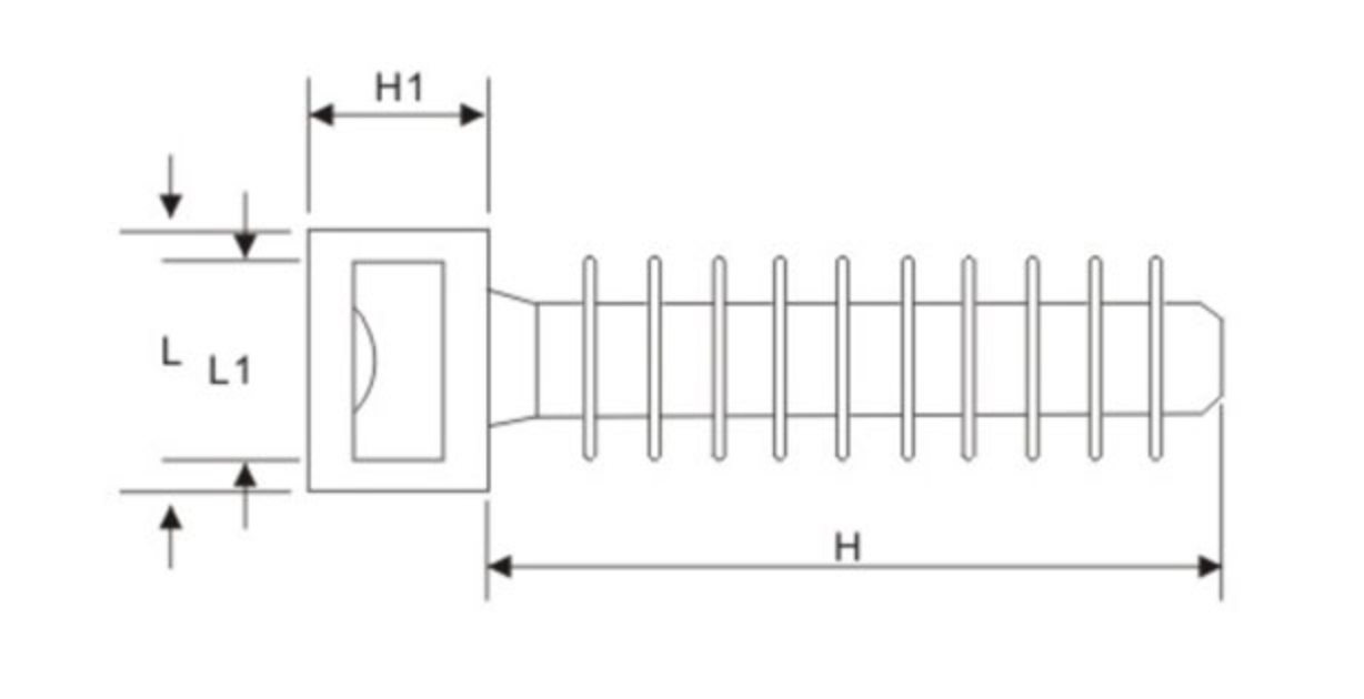 HT Masonry Cable Tie Mounts dimension drawing