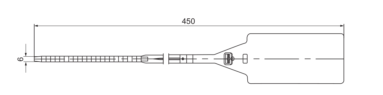 SFS-450 Plastic Security Seal dimension drawing