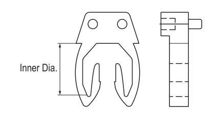 SM Type Clip-On Cable Markers dimension drawing