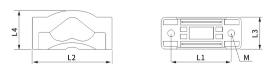 SY Three-Core Cable Clamps dimension drawing