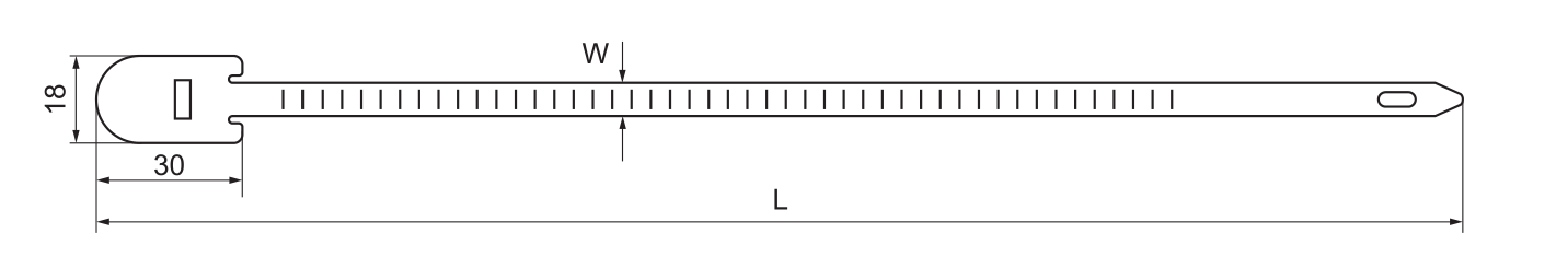 YC-280 Plastic Security Seal dimension drawing