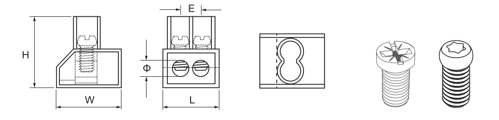 YC016 2 Pole Screw Connectors dimension drawing